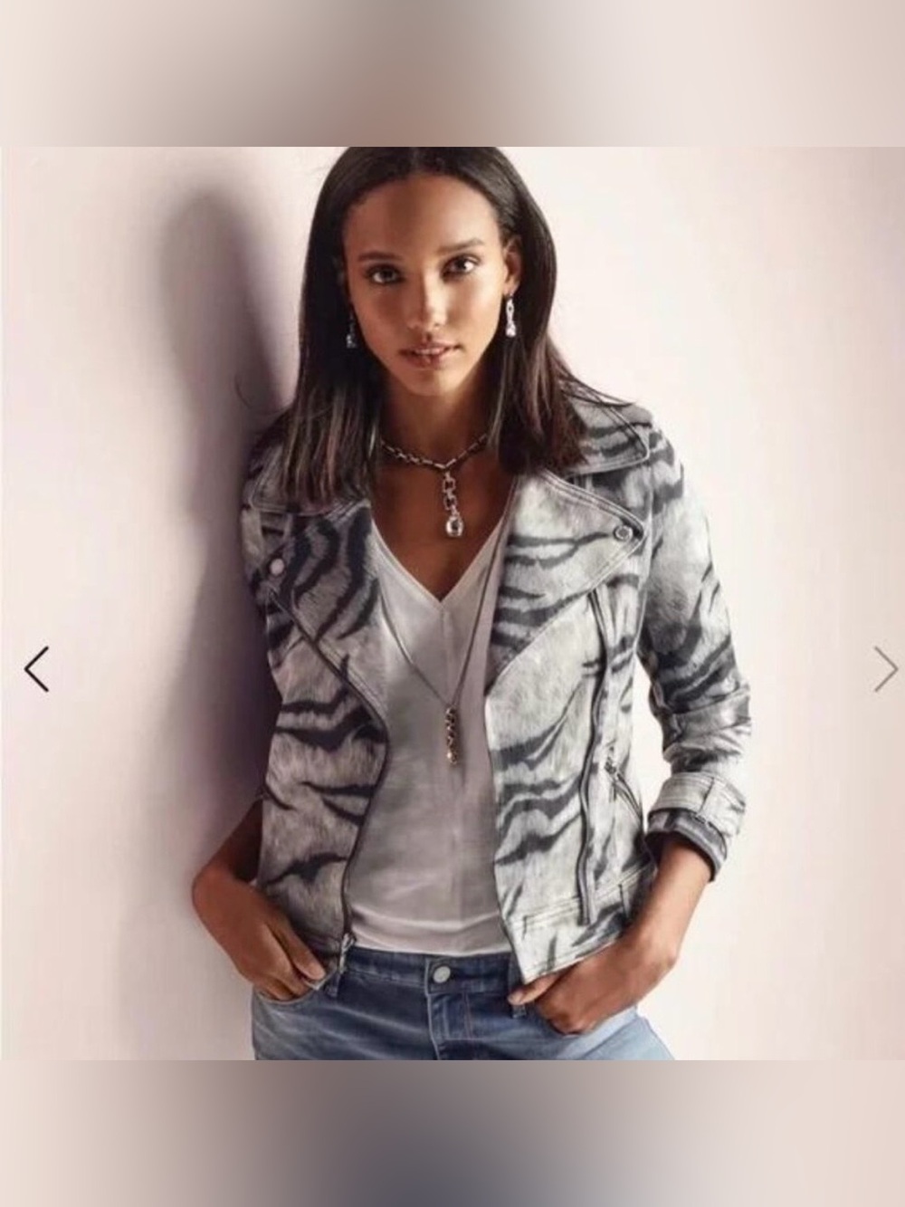 White House Black Market Gray and Black Mito Jacket